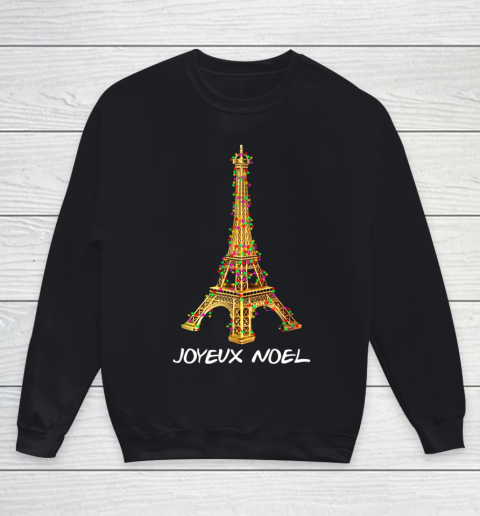 Joyeux Noel French Merry Christmas Eiffel Tower Youth Sweatshirt