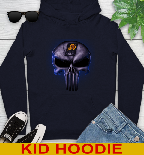 Phoenix Suns NBA Basketball Punisher Skull Sports Youth Hoodie 3