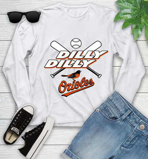 MLB Baltimore Orioles Dilly Dilly Baseball Sports Youth Long Sleeve