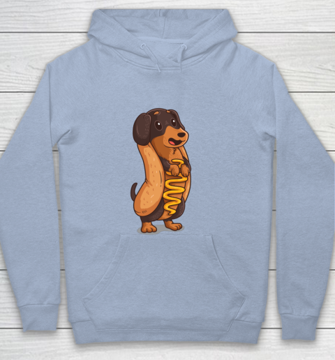 Wiener Dog Hotdog Bun Dachshund Funny Foodie Gift Hot Dog Youth Hoodie 5