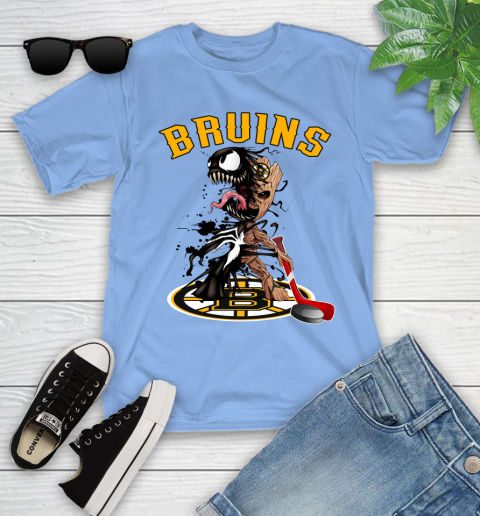 NHL Boston Bruins Hockey Venom Groot Guardians Of The Galaxy Youth T-Shirt 11