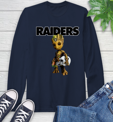Oakland Raiders NFL Football Groot Marvel Guardians Of The Galaxy Long Sleeve T-Shirt 4