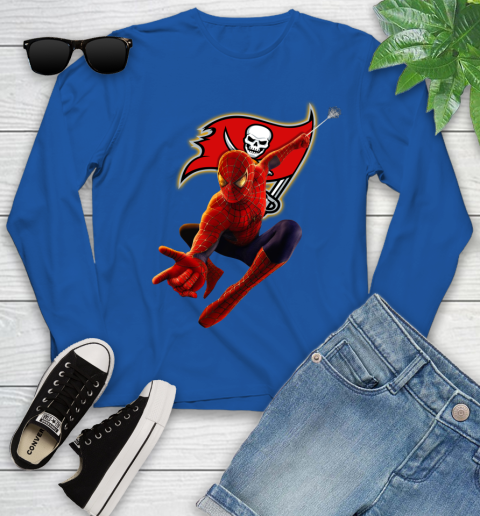 NFL Spider Man Avengers Endgame Football Tampa Bay Buccaneers Youth Long Sleeve 9