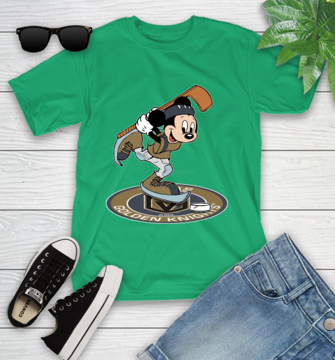 NHL Hockey Vegas Golden Knights Cheerful Mickey Disney Shirt Youth T-Shirt 6