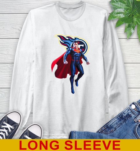 NFL Superman DC Sports Football Tennessee Titans Long Sleeve T-Shirt