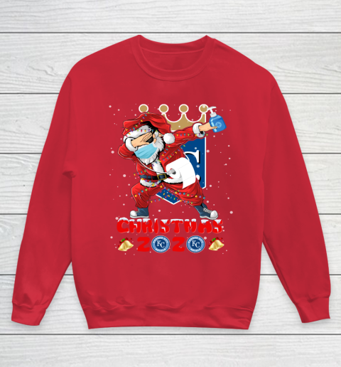 Kansas City Royals Funny Santa Claus Dabbing Christmas 2020 MLB Youth Sweatshirt 7