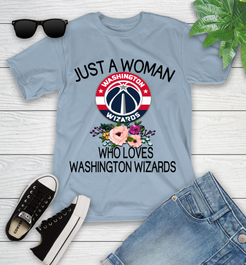 NBA Just A Woman Who Loves Washington Wizards Basketball Sports Youth T-Shirt 6