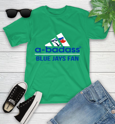 MLB A Badass Toronto Blue Jays Fan Adidas Baseball Sports Youth T-Shirt 8