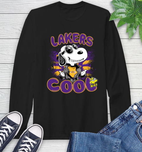 NBA Basketball Los Angeles Lakers Cool Snoopy Shirt Long Sleeve T-Shirt