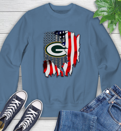 Green Bay Packers NFL Football American Flag Sweatshirt 8