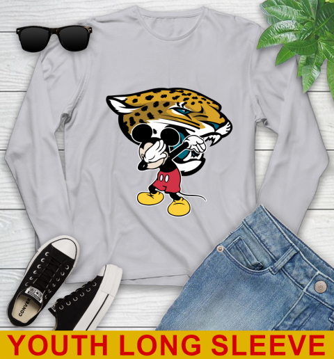 Jacksonville Jaguars NFL Football Dabbing Mickey Disney Sports Youth Long Sleeve 6