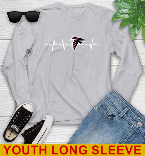 Atlanta Falcons NFL Football Heart Beat Shirt Youth Long Sleeve 5