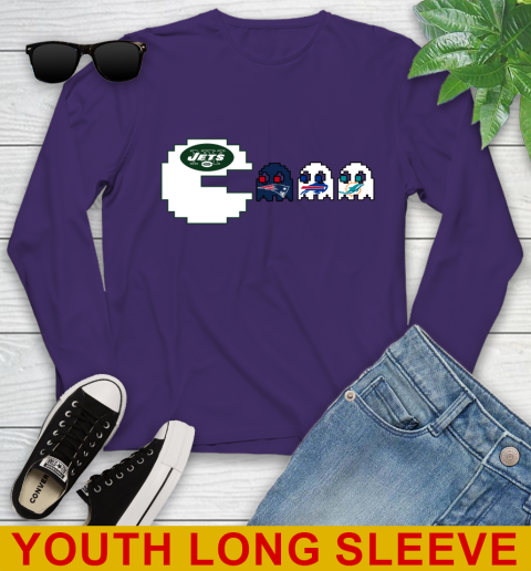 New York Jets NFL Football Pac Man Champion Youth Long Sleeve 5