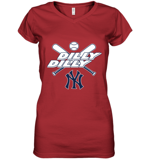MLB New York Yankees Dilly Dilly Baseball Sports Women's V-Neck T