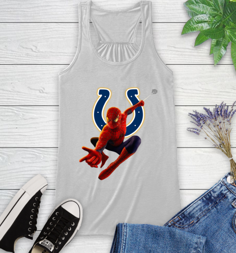 NFL Spider Man Avengers Endgame Football Indianapolis Colts Racerback Tank