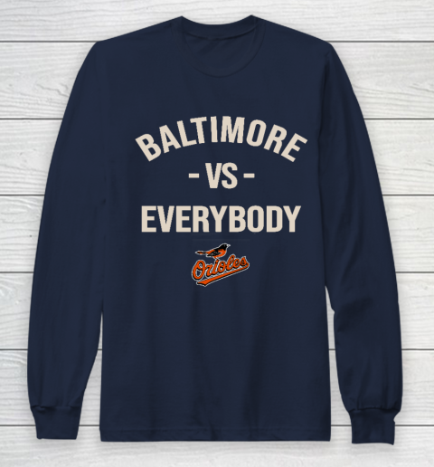 Baltimore Orioles Vs Everybody Long Sleeve T-Shirt - Image 3