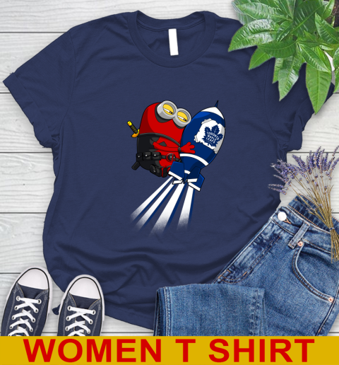 NHL Hockey Toronto Maple Leafs Deadpool Minion Marvel Shirt Women's T-Shirt 12