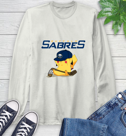 NHL Pikachu Hockey Sports Buffalo Sabres Long Sleeve T-Shirt 12