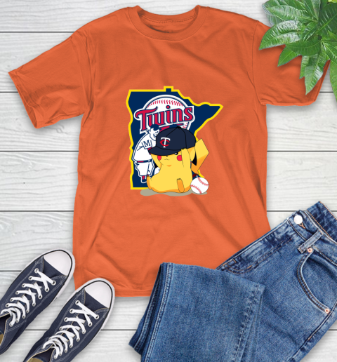 MLB Pikachu Baseball Sports Minnesota Twins T-Shirt 5