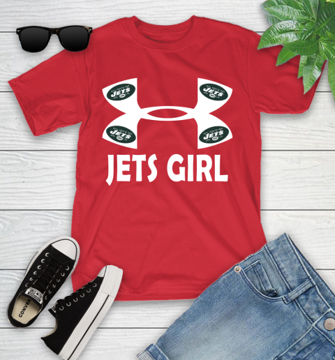 NFL New York Jets Girl Under Armour Football Sports Youth T-Shirt 13