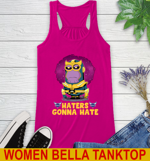 NBA Basketball Charlotte Hornets Haters Gonna Hate Thanos Minion Marvel Shirt Racerback Tank 8