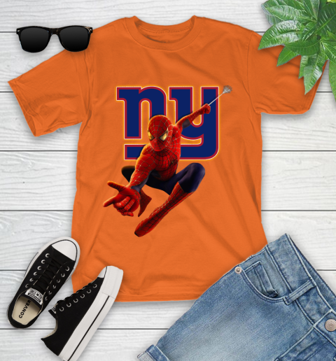 NFL Spider Man Avengers Endgame Football New York Giants Youth T-Shirt 7
