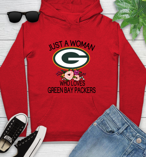 NFL Just A Woman Who Loves Green Bay Packers Football Sports Youth Hoodie 7