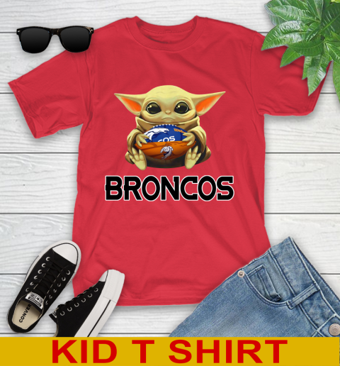 NFL Football Denver Broncos Baby Yoda Star Wars Shirt Youth T-Shirt 10