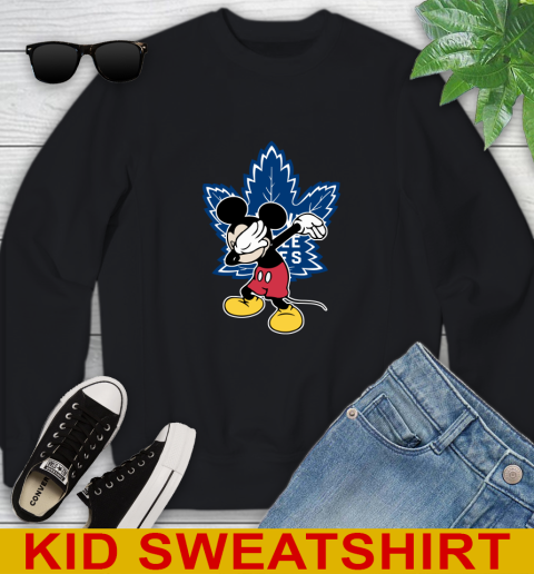 Toronto Maple Leafs NHL Hockey Dabbing Mickey Disney Sports Youth Sweatshirt 2