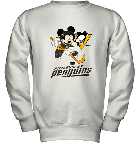 NHL Hockey Mickey Mouse Team Pittsburgh Penguins Youth Sweatshirt