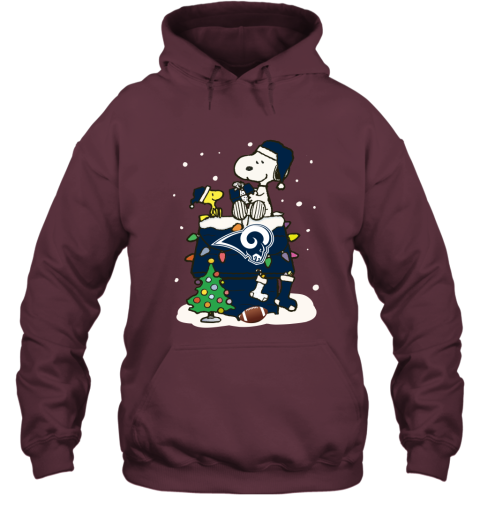 pr0w a happy christmas with los angeles rams snoopy hoodie 23 front maroon