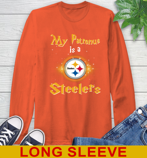 NFL Football Harry Potter My Patronus Is A Pittsburgh Steelers Long Sleeve T-Shirt 4