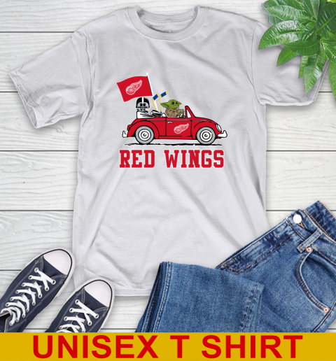 NHL Hockey Detroit Red Wings Darth Vader Baby Yoda Driving Star Wars Shirt T-Shirt 13 NHL Hockey Detroit Red Wings Darth Vader Baby Yoda Driving Star Wars Shirt T-Shirt - Image 13