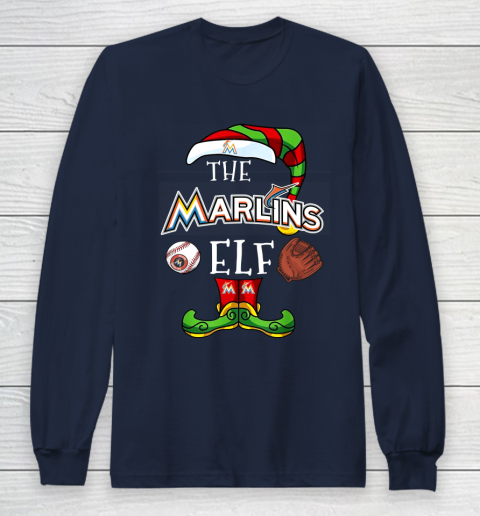 Miami Marlins Christmas ELF Funny MLB Long Sleeve T-Shirt 2