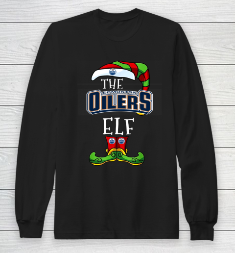 Edmonton Oilers Christmas ELF Funny NHL Long Sleeve T-Shirt