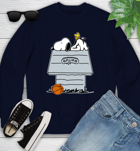 San Antonio Spurs NBA Basketball Snoopy Woodstock The Peanuts Movie Youth Sweatshirt 3
