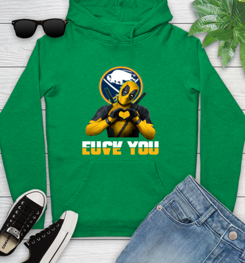 NHL Buffalo Sabres Deadpool Love You Fuck You Hockey Sports Youth Hoodie 9