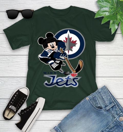 NHL Winnipeg Jets Mickey Mouse Disney Hockey T Shirt Youth T-Shirt 5