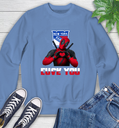 NHL New York Rangers Deadpool Love You Fuck You Hockey Sports Sweatshirt 11