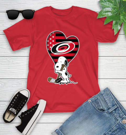 Carolina Hurricanes NHL Hockey The Peanuts Movie Adorable Snoopy Youth T-Shirt 10