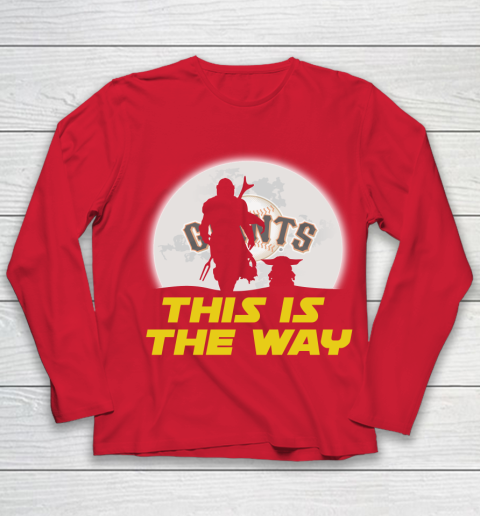 San Francisco Giants MLB Baseball Star Wars Yoda And Mandalorian This Is The Way Youth Long Sleeve 8