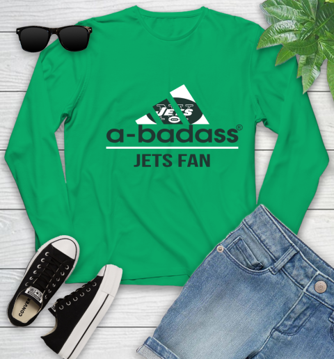 NFL A Badass New York Jets Fan Adidas Football Sports Youth Long Sleeve 7