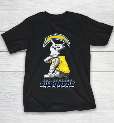 NFL Football My Cat Loves Los Angeles Chargers Youth T-Shirt