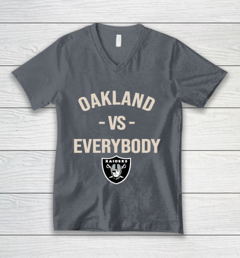 Oakland Raiders Vs Everybody V-Neck T-Shirt 4