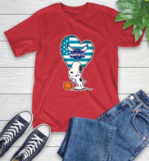 Charlotte Hornets NBA Basketball The Peanuts Movie Adorable Snoopy T-Shirt 10