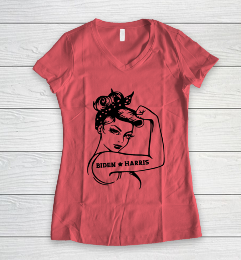 Biden Harris 2020  Joe Biden Kamala Harris Girl Empowerment Women's V-Neck T-Shirt 3