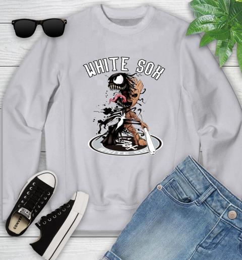 MLB Chicago White Sox Baseball Venom Groot Guardians Of The Galaxy Youth Sweatshirt 4