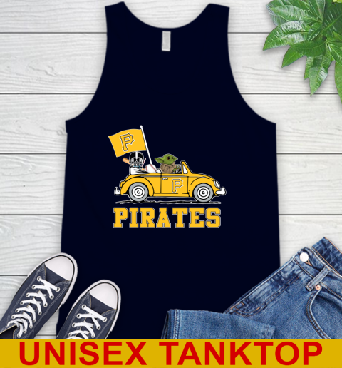 MLB Baseball Pittsburgh Pirates Darth Vader Baby Yoda Driving Star Wars Shirt Tank Top 3