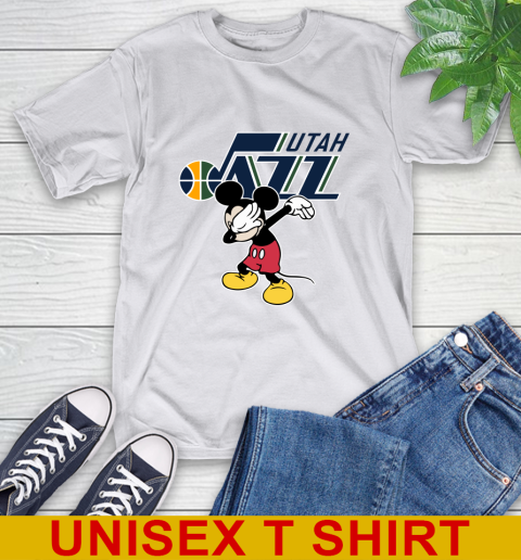 Utah Jazz NBA Basketball Dabbing Mickey Disney Sports T-Shirt 12