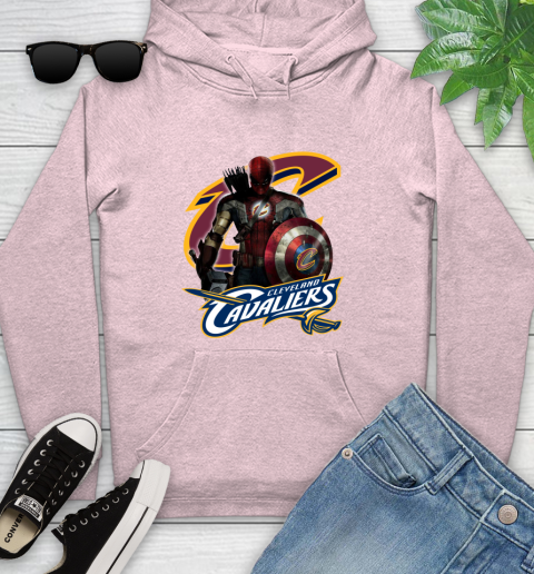Cleveland Cavaliers NBA Basketball Captain America Thor Spider Man Hawkeye Avengers Youth Hoodie 10